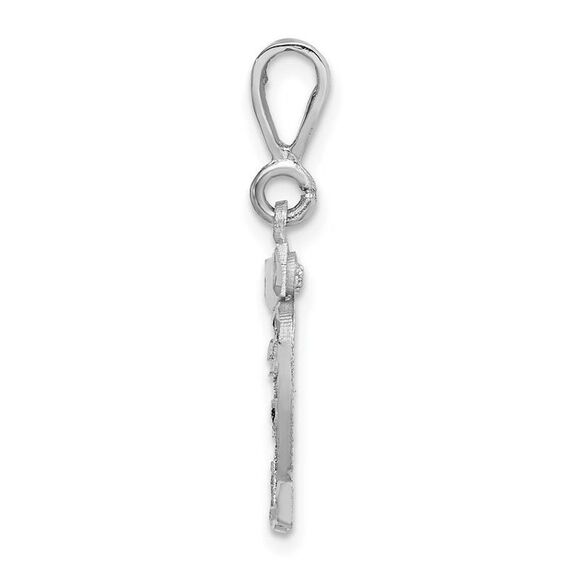 14k White Gold, Varsity Collection, Small D/C Pendant, Number 32 - Picture 2 of 4
